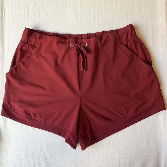 Avia Women Activewear Shorts M (8-10) Red 4" Inseam Stretch - Picture 1 of 10